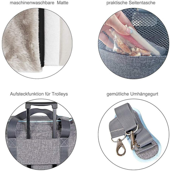 Складана переноска для собак і котів, 72 см. Підходить для подорожей на авто та літаку. Зручна переноска з довгим плечовим ременем, двостороння