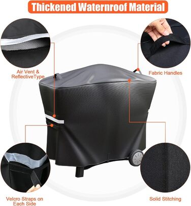 Чохол для гриля Denmay Weber Q2000-Q3200, 145 см, водонепроникний, UV-захист, 600D