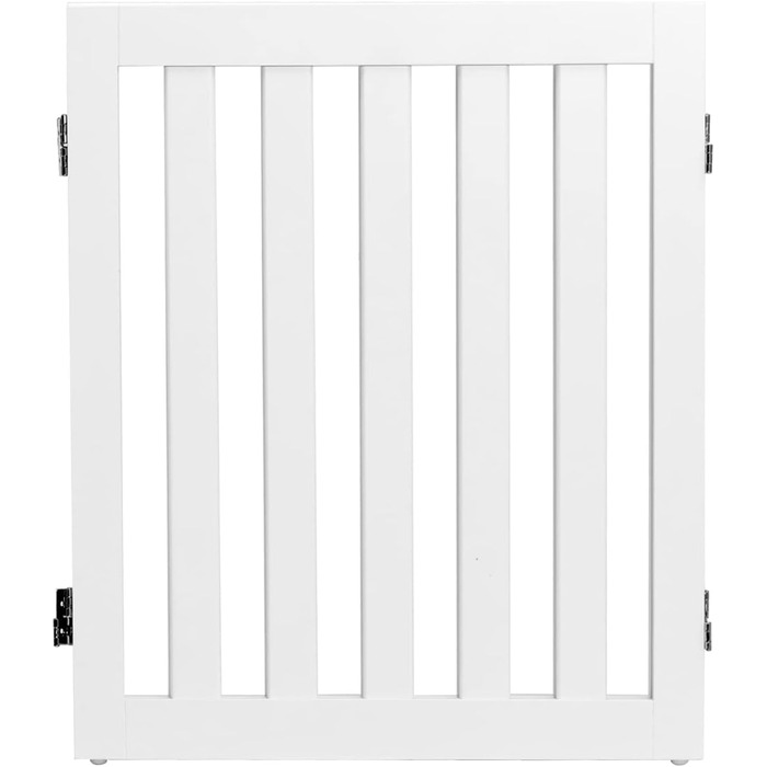 Захисний бар'єр для собак COSTWAY 60см, дерев'яне огорожа, дитяче ворота, розкладні, для сходи, білий (2 панелі)