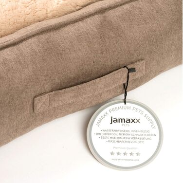 JAMAXX Premium Orthopedic Dog Bed - Memory Foam, Washable, Reversible Cushion, Water-Repellent / Dog Basket, Soft Velvet-Like Sofa Fabric Dog Cushion, Dog Basket, PDB2002 (L) 120x90 Brown