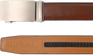 Чоловічий шкіряний ремінь на пряжці, автоматична застібка, 35 мм, регульований, 130 см, для костюма та ділового одягу (колір коричневий)