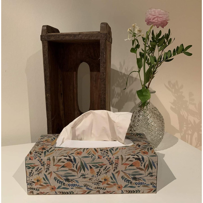 LS-Lifestyle Wooden Tissue Box Brown 31x15cm Brick Shape Cosmetic Tissue Box Facial Tissue Box