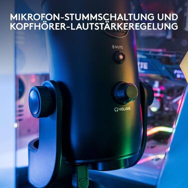 Мікрофон Blue Yeti USB - професійний для запису, стрімінгу, подкастингу, геймінгу та вокалу. Підтримка Plug & Play для PC та Mac. Чорний колір