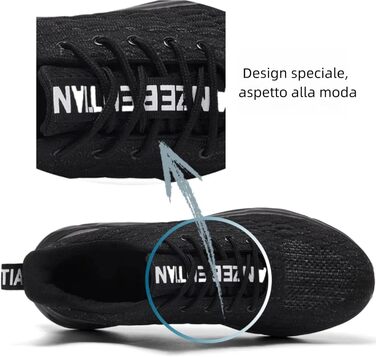 Чоловічі кросівки для бігу, тенісу, фітнесу та повсякденного носіння. Легкі, дихаючі, чорні, 42 EU