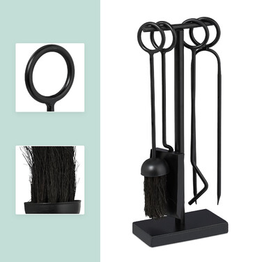 Relaxdays 5-Piece Fireplace Tool Set
