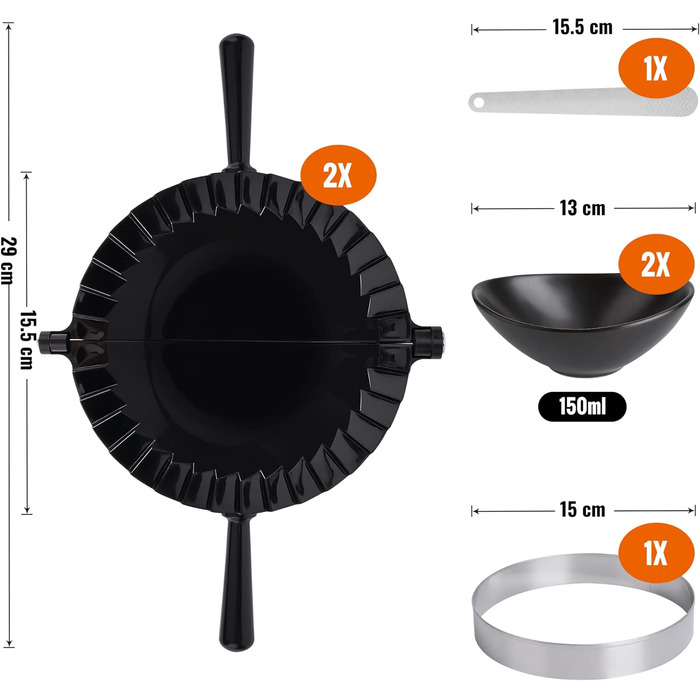 Форма для емпанада Tortillada Formen 15.5 см + Набір 7 предметів (рецепти, соусниці, вирізка, ніж)