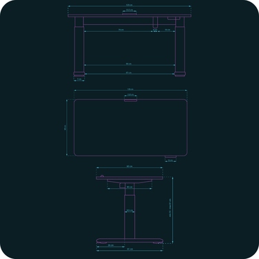 Дитячий стіл Ultradesk Pulsar з електричним регулюванням висоти, білий