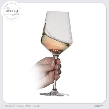 Набір келихів для білого вина 'London' 460мл, 6 шт. з кристалічного скла, рельєфні, для Різлінг, прозорі