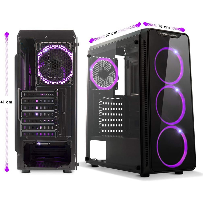 Комп'ютерний корпус EMPIRE GAMING Warmachine - середній ATX корпус з 4 тихими вентиляторами та RGB підсвічуванням