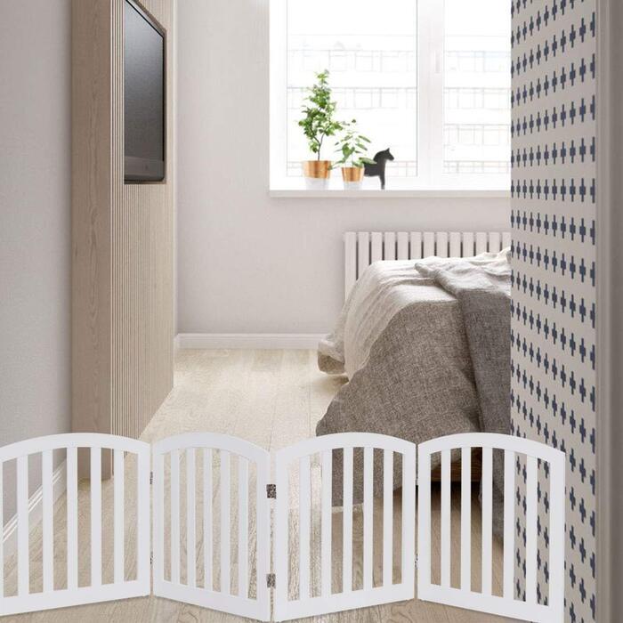 Захисне ґратка для собак та дітей Costway (4 панелі, білий) - 61 x 246 см