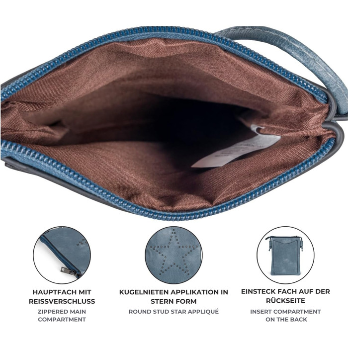 Сумка styleBREAKER Mini зірочка, жіноча сумка-месенджер, плечова сумка, оксамитова, темно-зелена 02012235