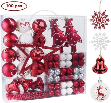 Новорічні кулі Рожево-золоті, 100 шт., діаметром 3, 4 та 6 см, набір прикрас для ялинки, пластикові, для різдвяного декору