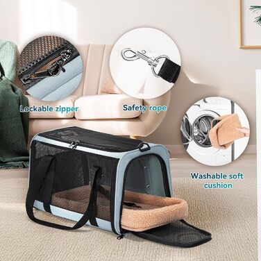 Транспортна переноска для кота/собаки Petsfit - складана переноска для авто, 45x28x28 см, зелена