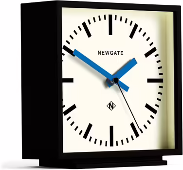NEWGATE® Amp Silent Sweep Mantle Clock – 'No Tick' – a Modern Mantle Clock – Clocks for Living Rooms – Office Clock – Desk Clock – Mantle Clocks – Station Dial (Blue)