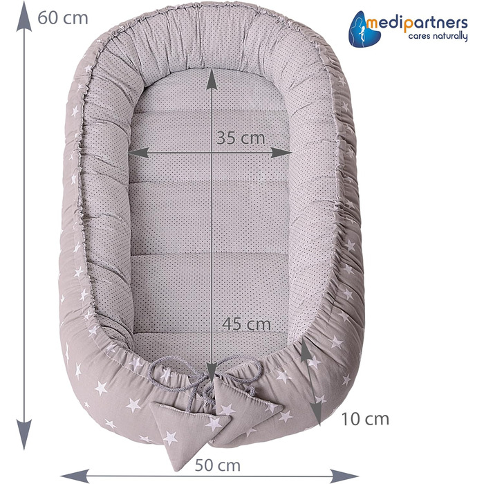 Килимок для кота та собаки Medi Partners 75x60x10 см, м'який лежак зі зірками, для котів та собак середніх розмірів