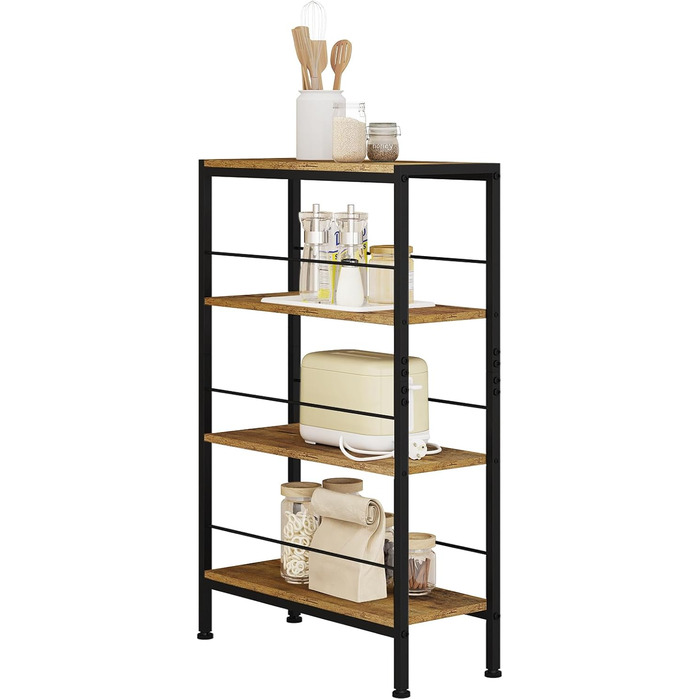 WOLTU 4-Tier Corner Shelf - White Oak & White Finish