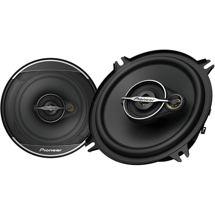 Автомобільні коаксіальні динаміки Pioneer TS-A1371F 13 см, 3-смугові, 2 шт, 300 Вт, потужний звук, висока чутливість, монтажна глибина 54 мм, отвір 121 мм, з ґратами