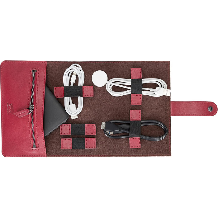 Органайзер для подорожей Solo Pelle: універсальний кейс для кабелів, гаджетів та аксесуарів (червоний)