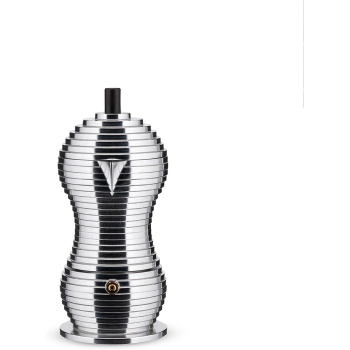 Кавомашина Alessi Pulcina, алюміній, 3 чашки, чорна, 12 x 23 x 12 см