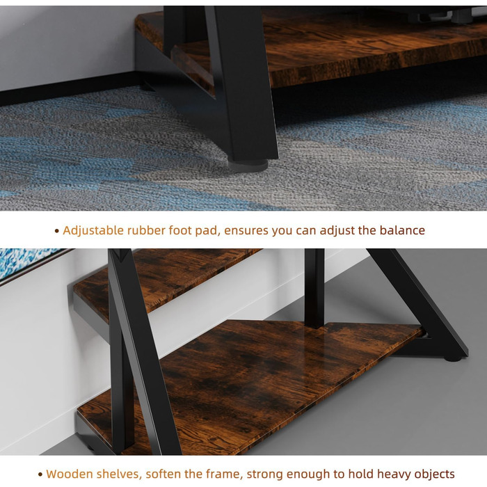 Підставка для телевізора UNHO, регульована по висоті, універсальна, чорна, VESA 800x600, до 100 кг, 65-100 дюймів