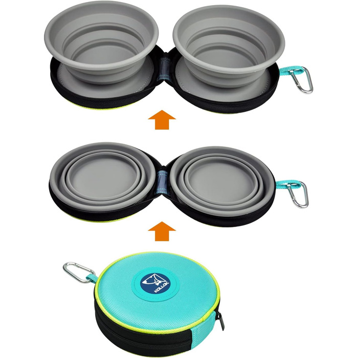 Складана миска для собак KALLAK: дорожня та звичайна, для корму та води, для маленьких та великих собак