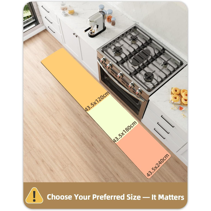 Килимок для кухні COLOR&GEOMETRY: неслизький, миючий, 61x183 см, 4 мм, тканинний, з гумовою основою. Килимок-довгий килим для підлоги перед умивальником, коридору (Коричневий, 43 x 120 см, прямокутний)