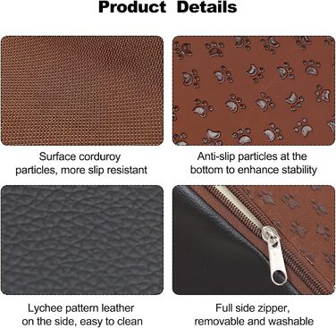 Сходинки для собак Galatée з 4 сходинками, неслизькі, для ліжка/дивану, знімний чохол, губка з високою щільністю, портативні (світло-коричневий)