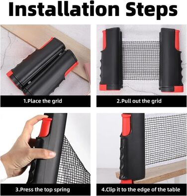 Набір для настільного тенісу з регульованою ручкою та сіткою, ідеальний для гри в приміщенні та на вулиці, тренувань (пакет 2)