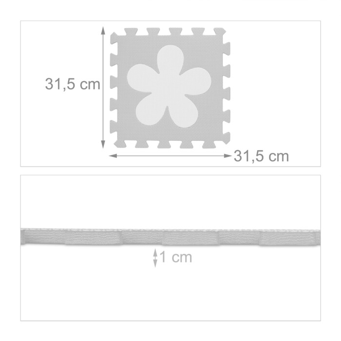 Relaxdays Puzzle Mat with Flower Pattern
