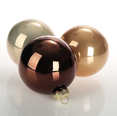 com-four® 6X Christmas Bauble - Glass Christmas Tree Baubles - Christmas Tree Decorations - Christmas Tree Ornaments - 8cm Bronze Glass Baubles