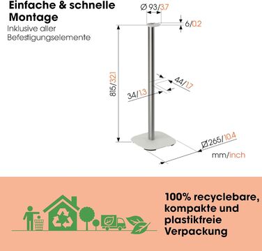 Підставка Vogel's SFS 4113 для Sonos ERA 100: надійна та стильна | Білий колір | З кабелепроводом, TÜV-сертифікована