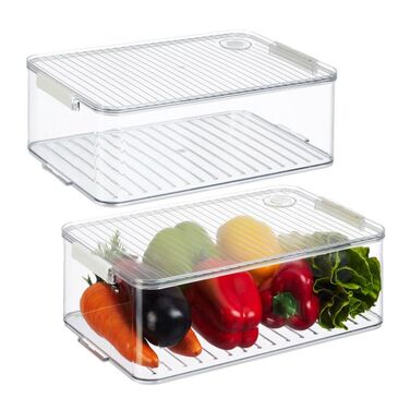 Relaxdays Refrigerator Organizer 2-Piece Set