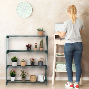 Relaxdays 2-Tier Plant Shelf Set with 4 Shelves