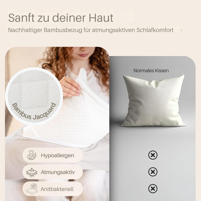 Подушка для вагітних та годування XL з піною Memory Foam, сіра. Подушка для сну на боку, бавовняний чохол, підтримка тіла