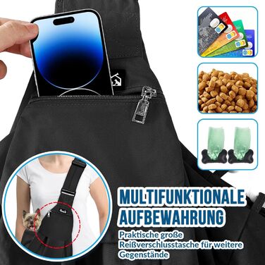 Сумка-переноска для собак SlowTon, чорна водонепроникна, M (для тварин 2,7-5,4 кг)