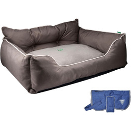 UNITED COLORS OF BENETTON. Pets - Dog Bed, Ergonomic Bed, for Medium-Sized Dogs, Made of Polyester, Machine Washable, Size M, (brown, 75 cm)