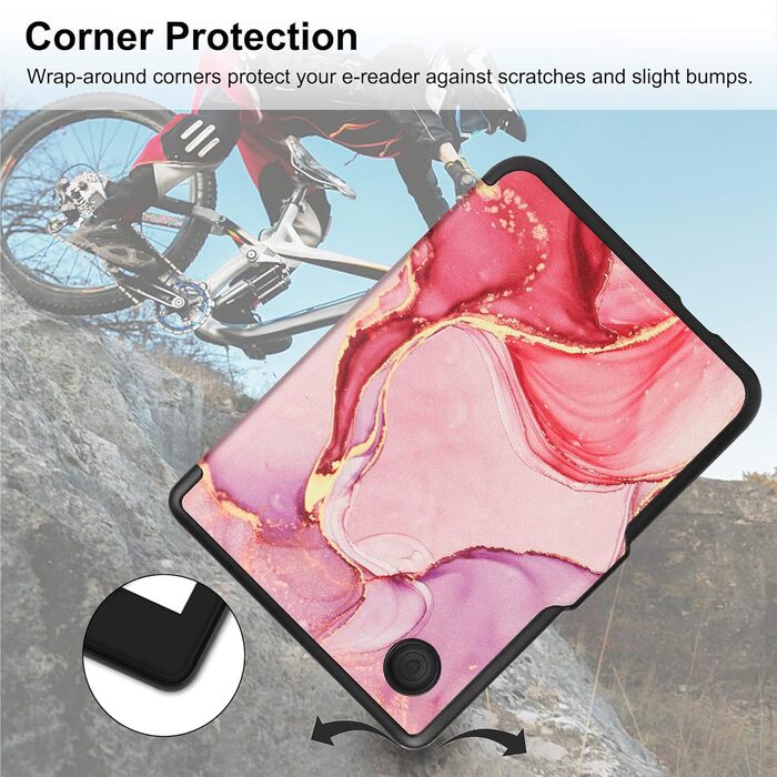 Чохол-книга HGWALP Slim Shell для Tolino Shine 5/Shine Color/Shine 4, Kobo Clara Colour/Clara BW/Clara 2E, Marble Pink