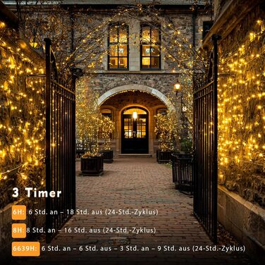 Гірлянда світлодіодна святкова для прикраси на 800 LED, 90 метрів, тепле біле світло, з пультом, таймером, вологостійка, для дому та саду