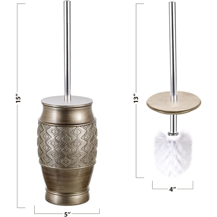 Набір аксесуарів для ванної кімнати Creative Scents – 6 предметів: дозатор для мила, мильниця, попільничка, тримач для зубних щіток, кришка для серветок (срібний)