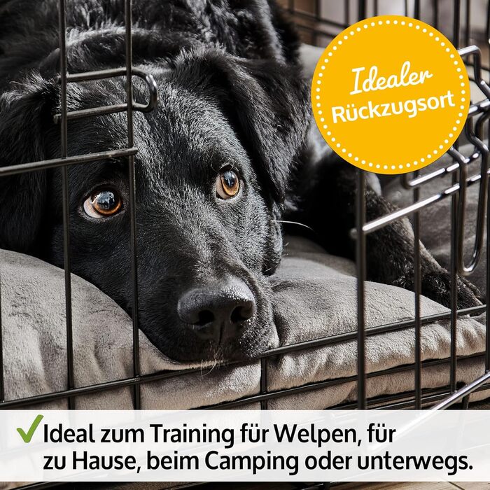 Складана переносна собача будка ZooPrinz з міцного металу – клітка для собак з 2 дверцятами, піддон, ручка для перенесення, 4 розміри (77,5 x 48,5 x 55,5 см)