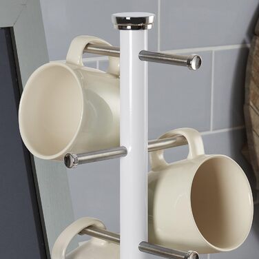 Swan SWKA1030CN Retro Cup Tree for 6 Cups, Weighted Base, Cream (Truffle)