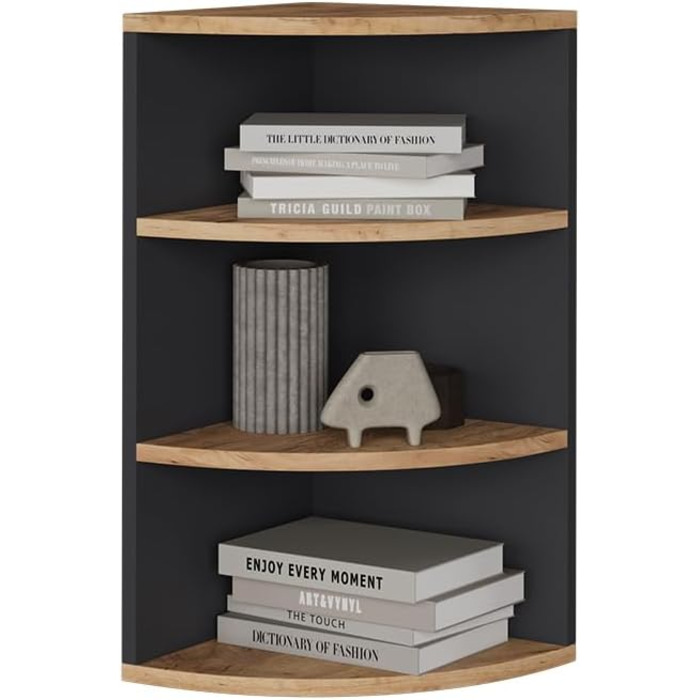 Vicco Corner Shelf Ecki, Bookshelf, White/Goldkraft Oak, 30 x 60 cm (Anthracite/Goldkraft Oak, 60x30 cm)