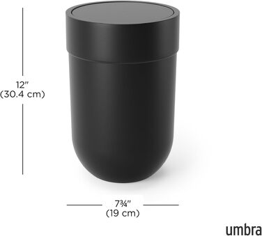 Сміттєвий кошик Umbra Touch з гойдальним кришкою, 6 л, чорний