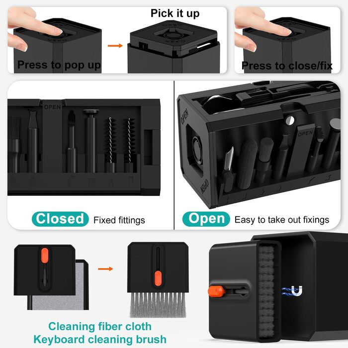 Набір для чищення техніки VICHYIE 32 в 1: клавіатура, мобільний, навушники AirPods, iPhone, планшет, ноутбук, монітор, камера