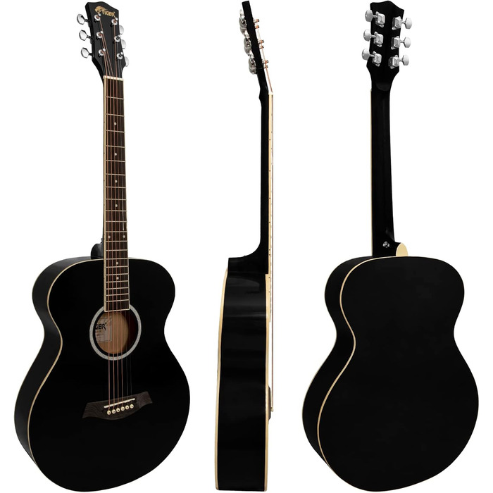 Електроакустична гітара Tiger ACG2-BK Set - Чорний колір, повний розмір, стандартна модель