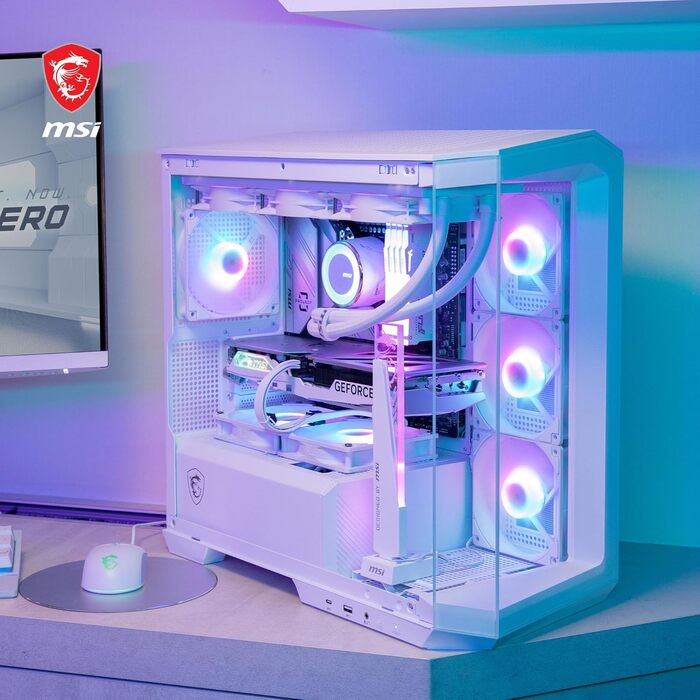 Корпус ПК MSI MAG PANO M100R PZ White ATX з підтримкою GPU-стійка, індикатором рівня заповнення, фільтрами від пилу та USB Type-C (20Gbps)