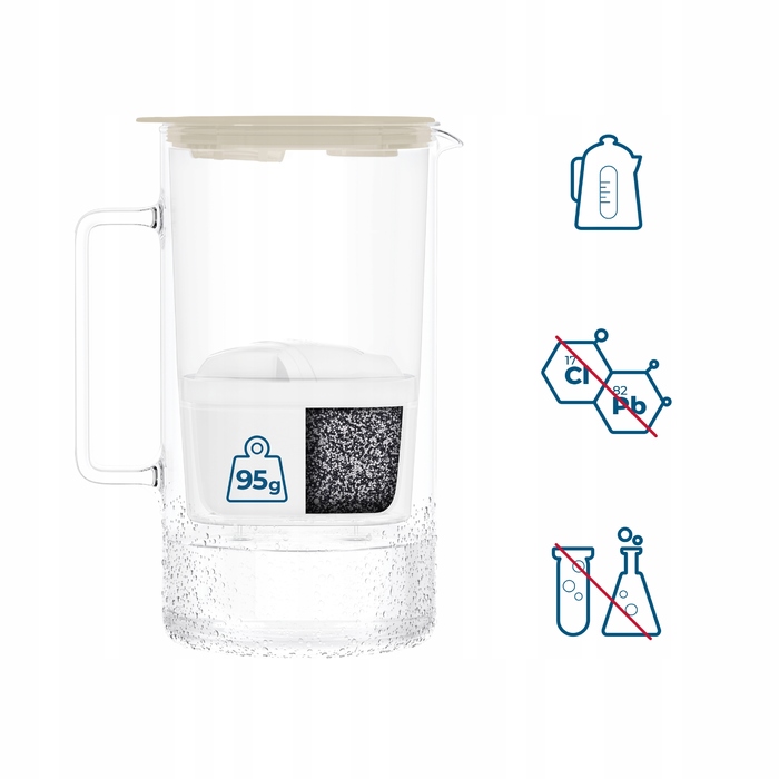 Скляний фільтр-кувшин Wessper D4 BOROSILICATE MINI FF BG з фільтром