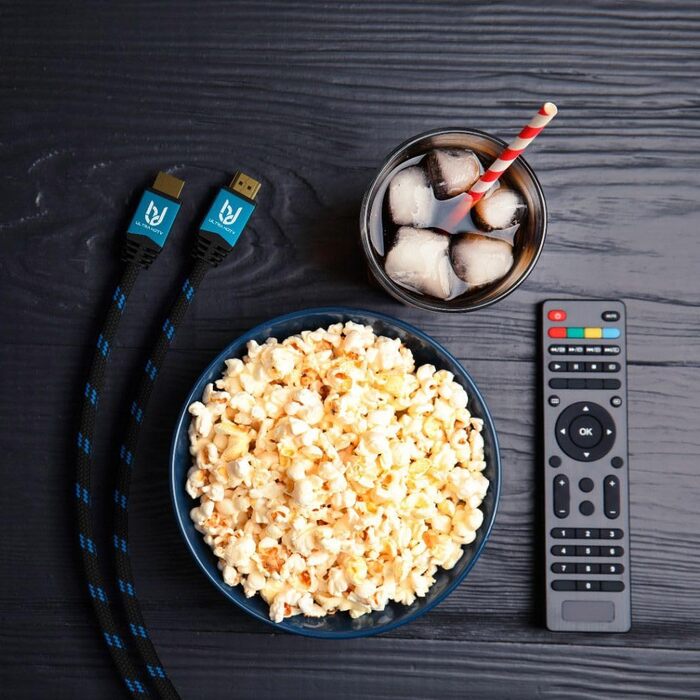 HDMI 2.0b кабель 4K 2 метри для домашнього кіно та геймінгу | Підтримка 4K@60Hz, HDR10+, Dolby Vision, ARC | Сумісний з PS5, Xbox Series X, UHD TV, Blu-Ray Player | Синій