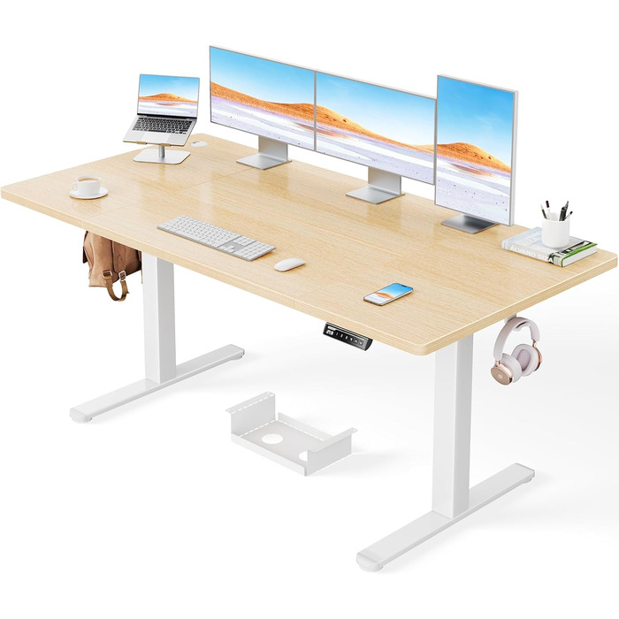 Ергономічний електричний стіл ErGear 160x80 см, 100 кг, безщітковий мотор, тиха робота, міцна металева рама
