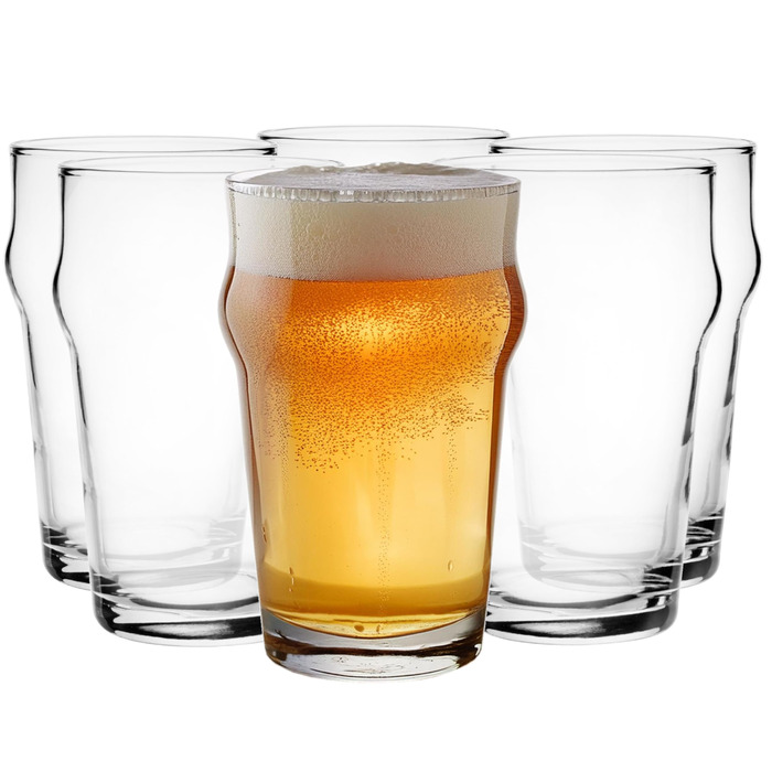 Набір пивних келихів Glasmark KROSNO 1992, 6 шт, 300 мл для Pils, Stout, Ale – скляні келихи для пива, можна мити в посудомийній машині